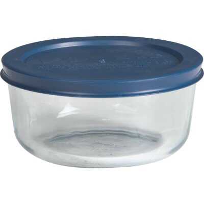 Pyrex Simply Store 4-Cup Round Glass Storage Container with Lid