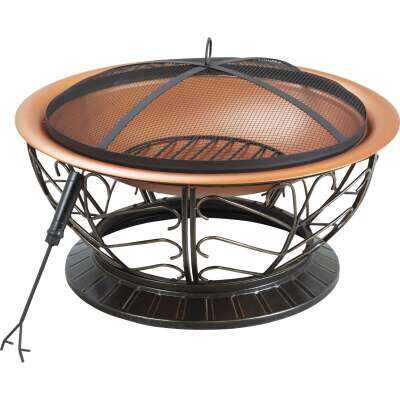 Outdoor Expressions 30 In. Coppertone Round Steel Fire Pit